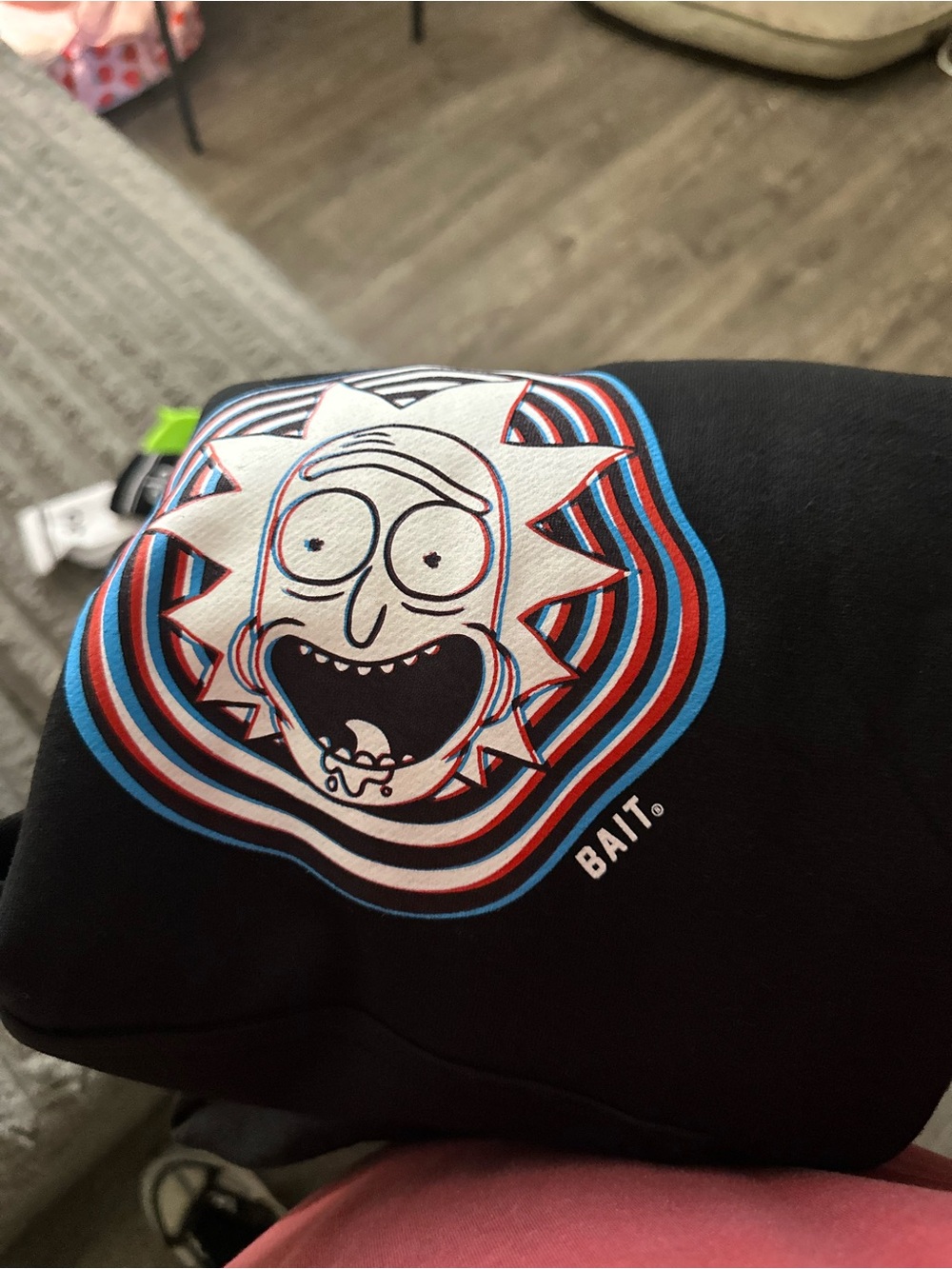 BAIT x Rick and Morty Black Graphic Hoodie with Multicolor Rick Print